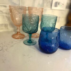 Mcm Set of 3 Colorful Wine Glasses